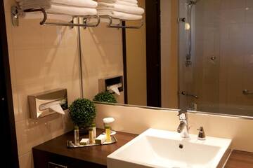 Фото номера Двухместный номер с 2 отдельными кроватями Отель DoubleTree by Hilton Bucharest Unirii Square г. Бухарест 8